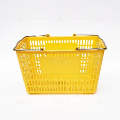 Plastic shopping basket (iron handle yellow)
