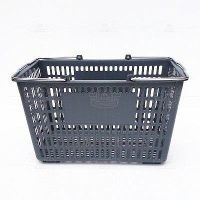 Plastic shopping basket (iron handle gray)
